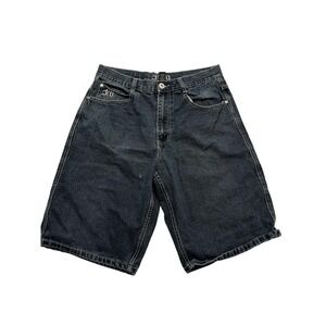 FUBU The Collection Shorts Mens 36‎ Blue Denim Long Baggy Embroidered Camo
